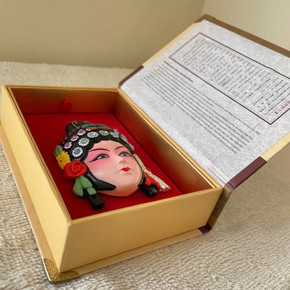 Miniture Chinese Peking Opera Mask Vintage Handcrafted - photo 2
