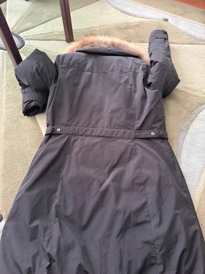 Woolrich Black Parka with Fur Trim Size L - photo 5