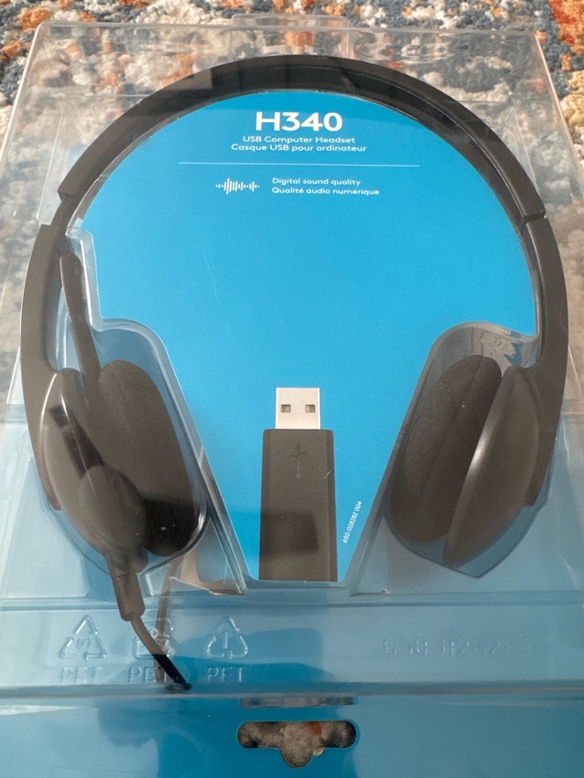 Logitech H340 USB Computer Headset - New Open Box
