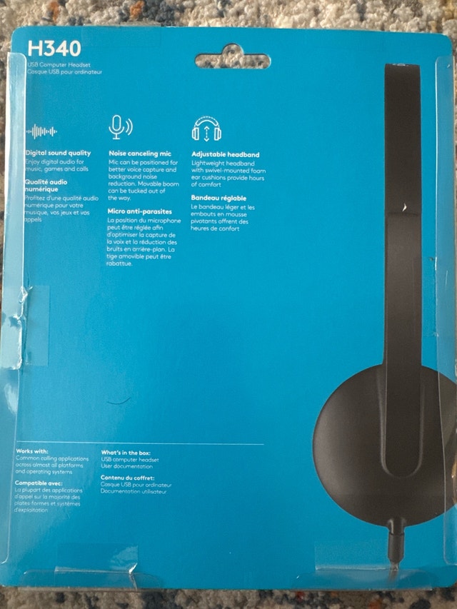 Logitech H340 USB Computer Headset - New Open Box - photo 2