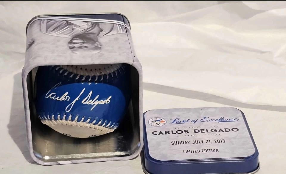Carlos Delgado "Level of Excellence" Blue Jays Baseball & Tin (2 - photo 5