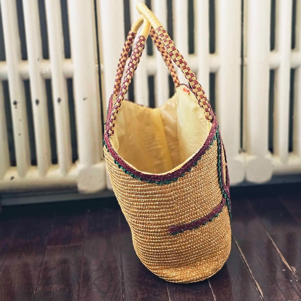 Vintage 1970s Embroidered Straw Tote Bag - Bird & Willow - photo 5