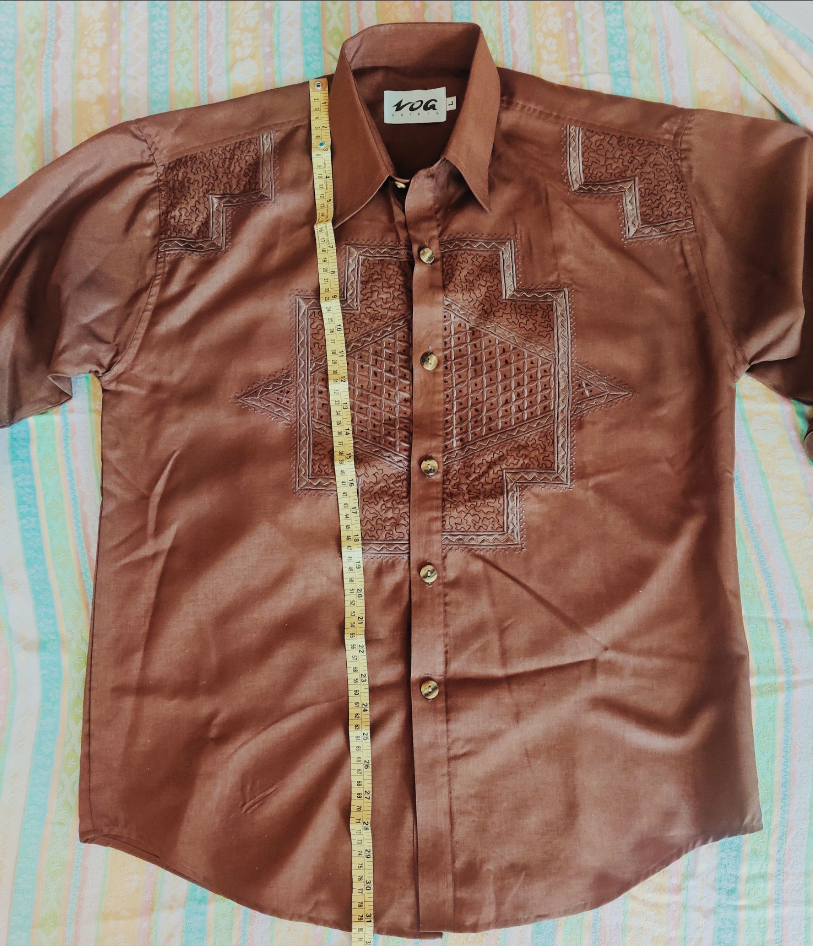 Vintage Brown Embroidered Unisex Shirt 👕✨ - photo 3