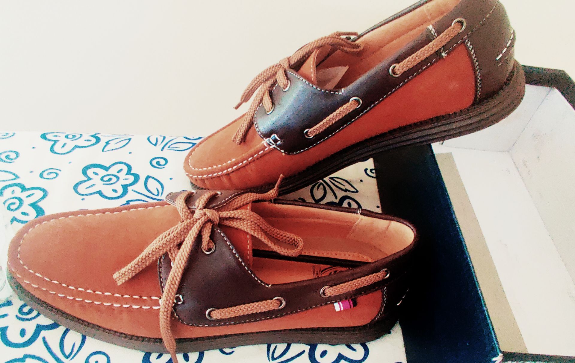 Men’s Mariner Tan and Brown Boat Shoes Size 9 👞🤎✨ - photo 5