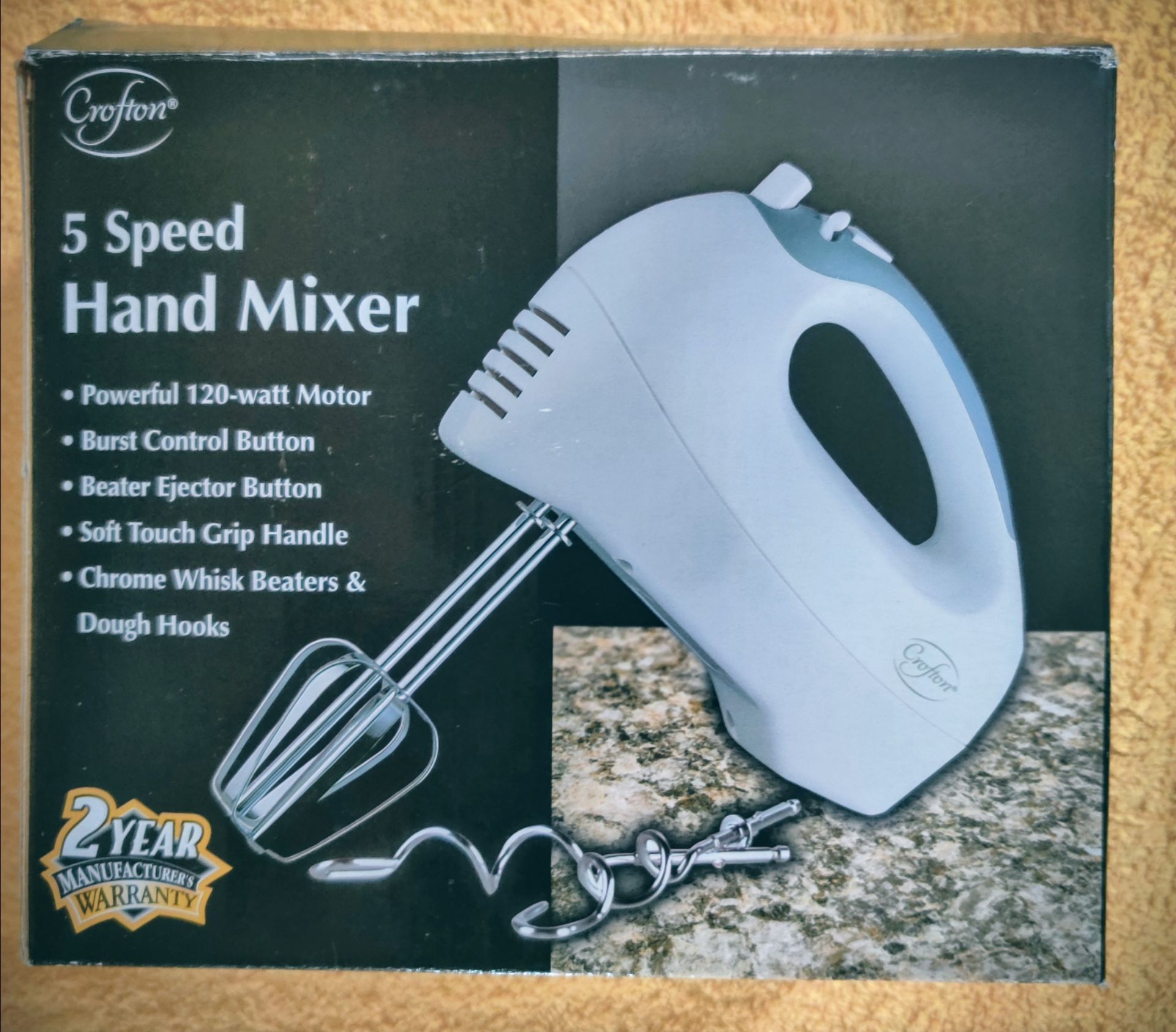 Crofton 5 Speed Hand Mixer with Attachments