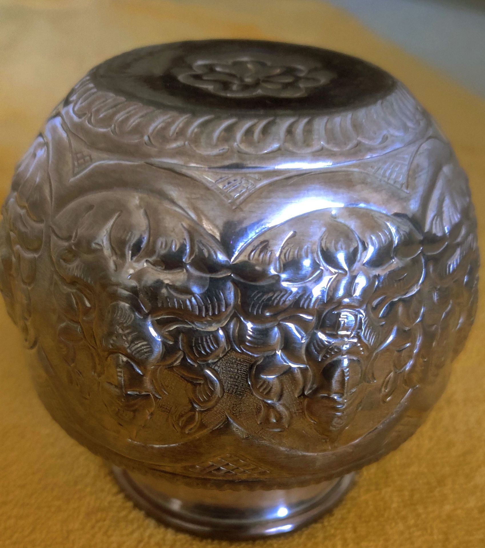 Elegant Silver Vessel with Astalakshmi Design ✨🪔 - photo 2