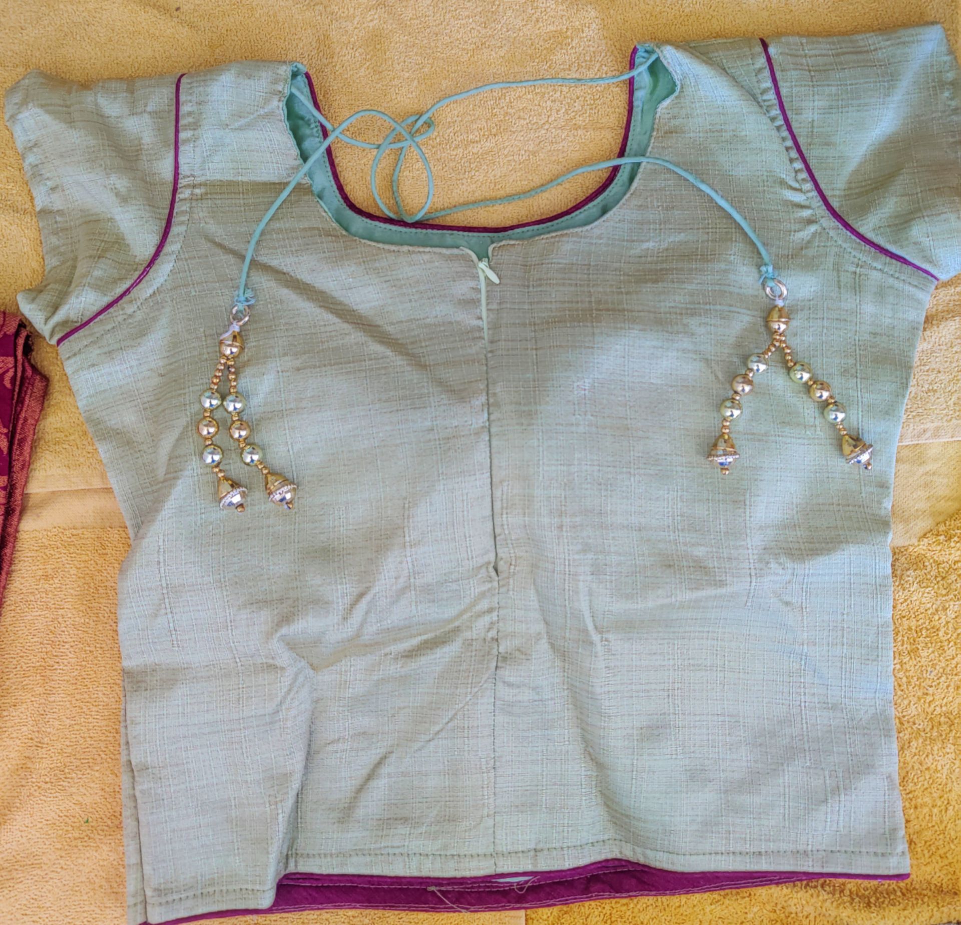 Elegant Pastel Green & Maroon Lehenga Choli Set - photo 3