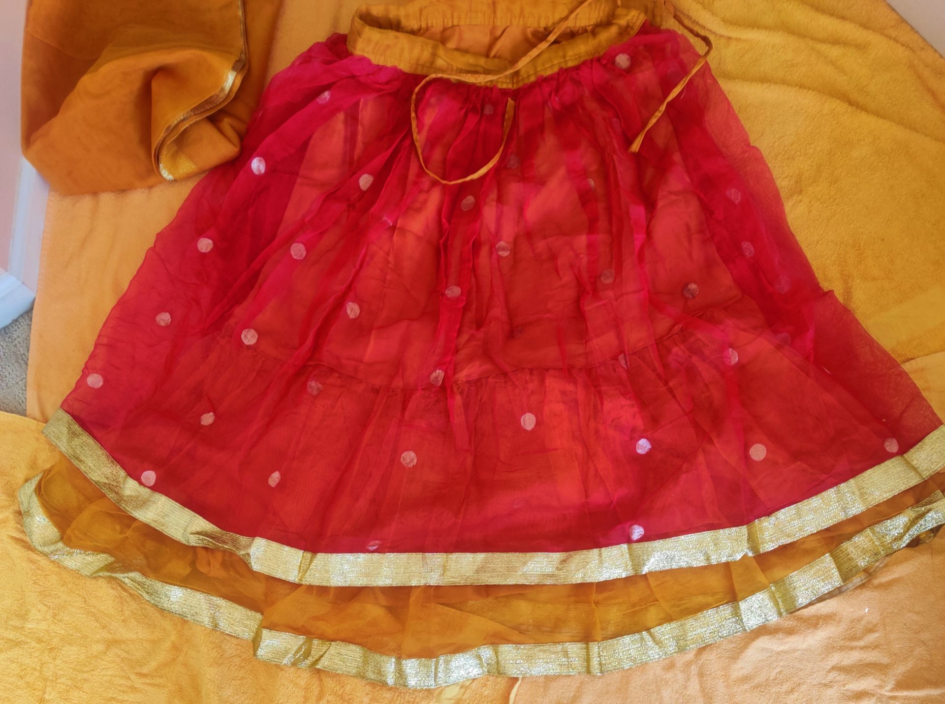 Gorgeous Rose Gold, Red and Gold Lehenga Choli with Dupatta - 3- - photo 5
