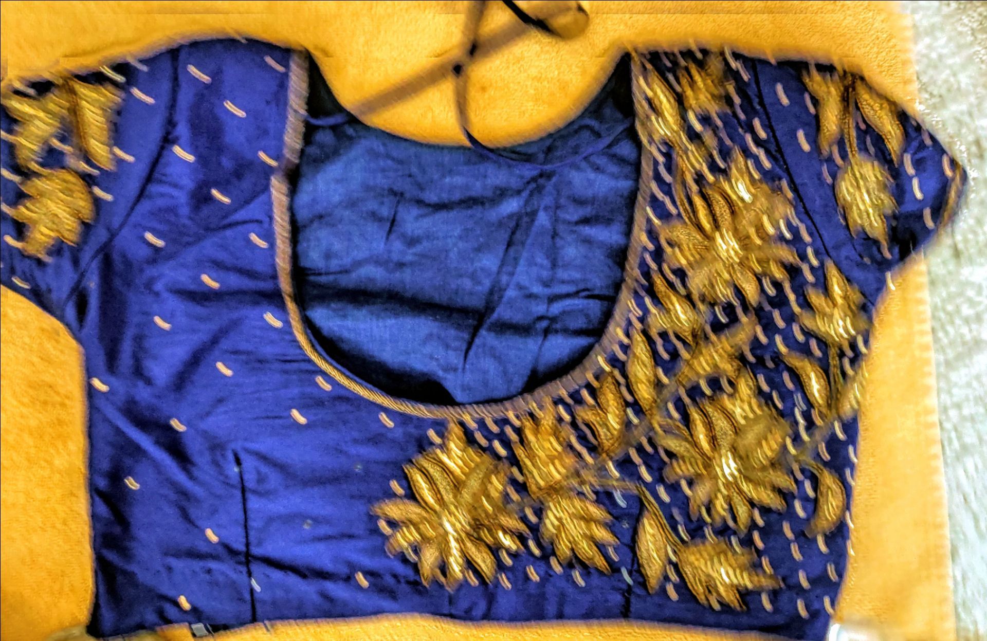 Stunning Royal Blue & Gold Lehenga Choli Set with Shimmer Dupatt - photo 2