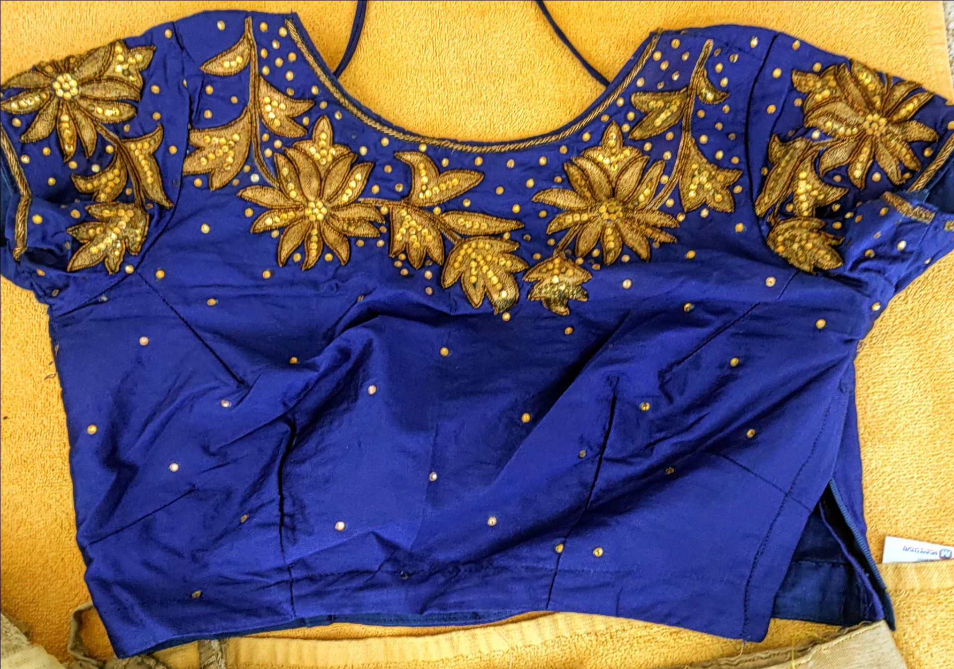 Stunning Royal Blue & Gold Lehenga Choli Set with Shimmer Dupatt - photo 3