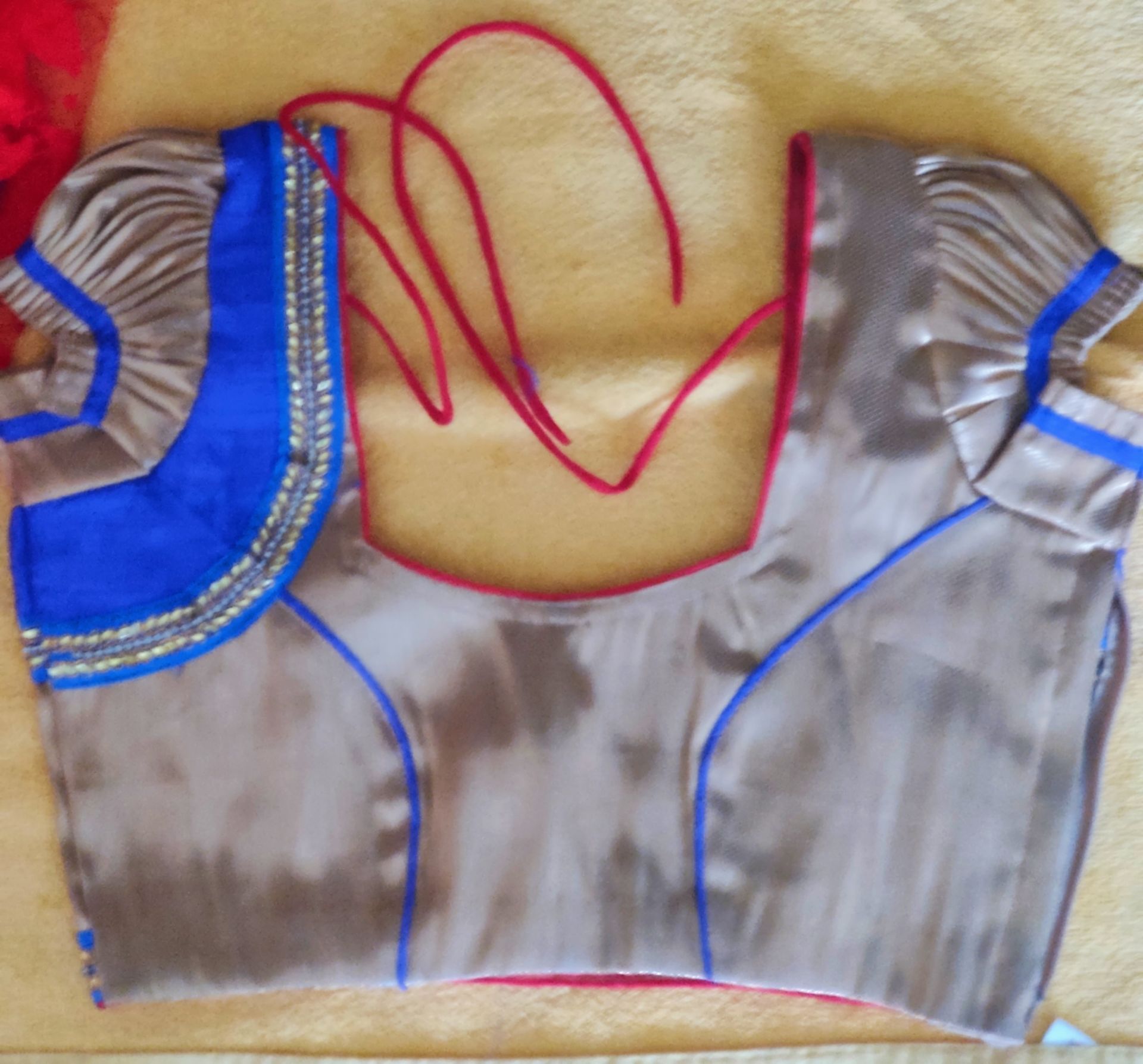 Royal Blue Lehenga Choli Set w/ Red Dupatta - Like New - photo 2