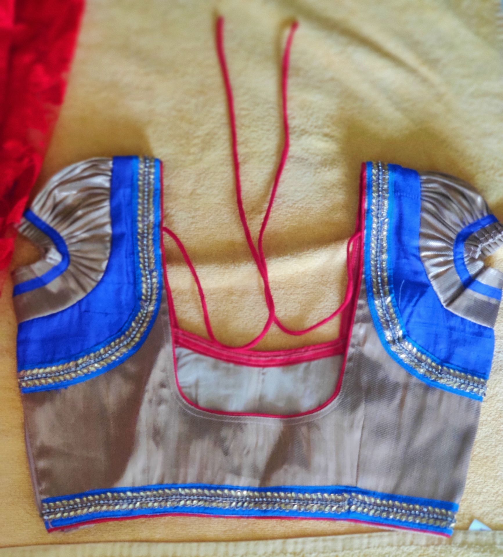Royal Blue Lehenga Choli Set w/ Red Dupatta - Like New - photo 5