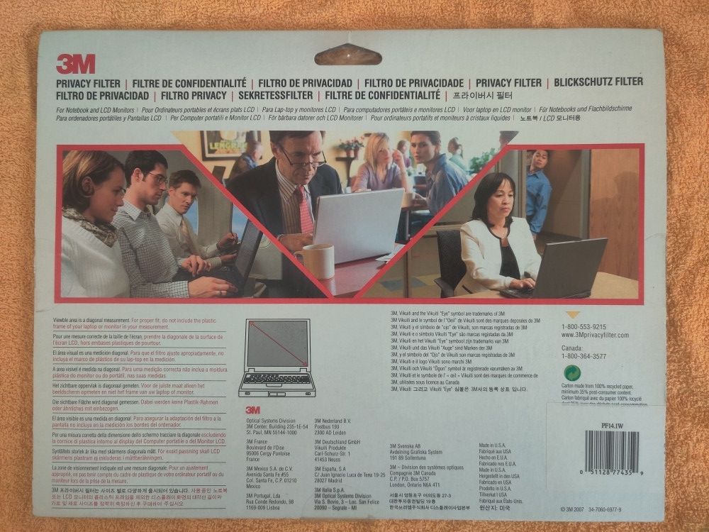 3M Privacy Filter for 14.1" Widescreen Laptops (PF14.1W) - photo 2