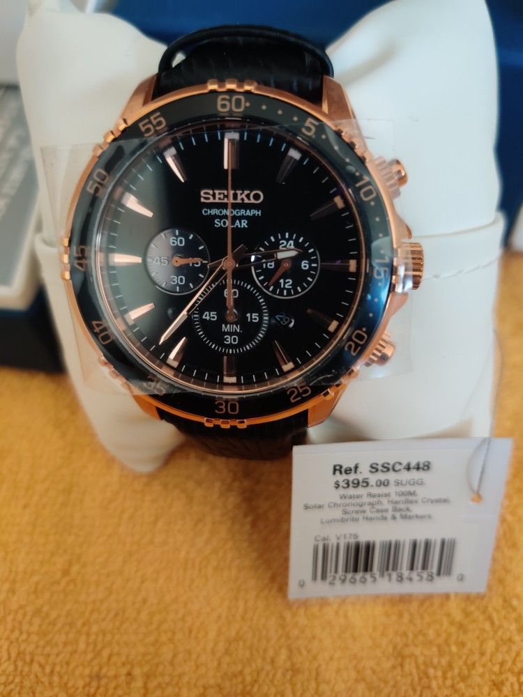 Seiko Solar Chronograph Men's Watch (Ref. SSC448) - NEW