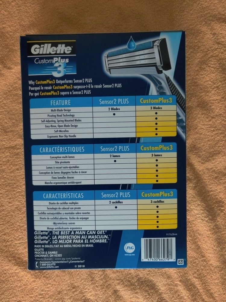 Gillette Custom Plus 3 Razors - Brand New (36 Pack) - photo 2