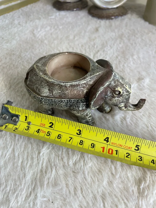 Vintage Brass Ceramic Wood Candle Holder Collection image indicator(4)