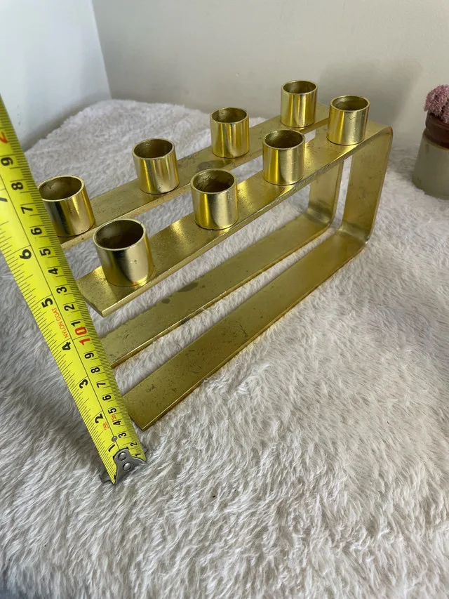 Vintage Brass Ceramic Wood Candle Holder Collection image indicator(7)