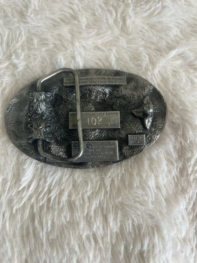 Vintage Steel Brass Pewter Belt Buckle Collection image indicator(7)