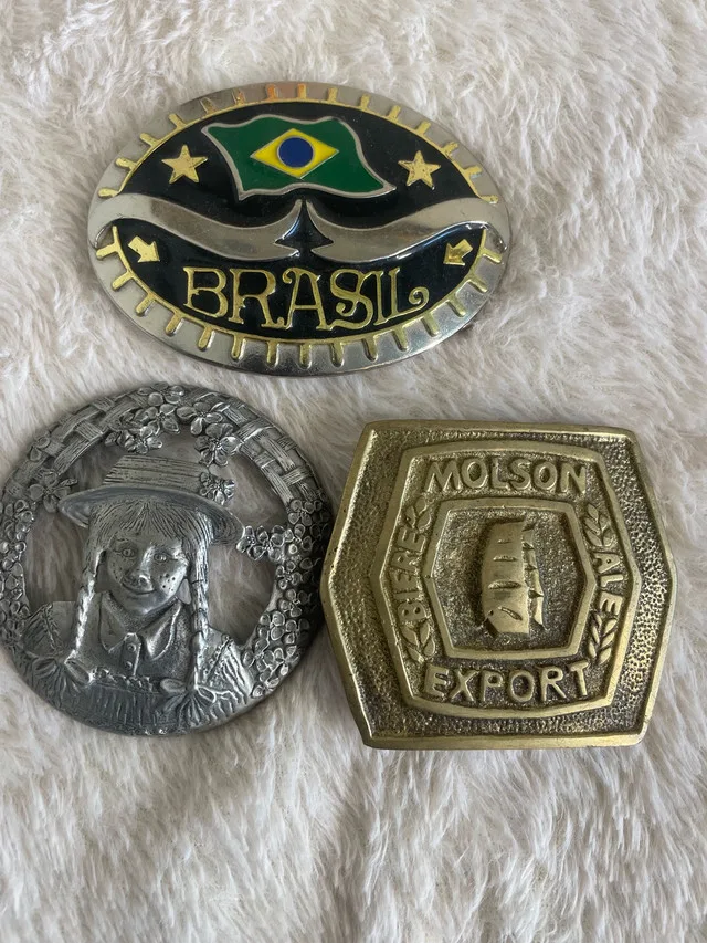 Vintage Steel Brass Pewter Belt Buckle Collection image indicator(10)