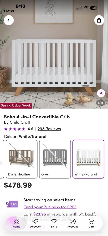 Child Craft Soho 4-in-1 White Crib - Brand New in Box - photo 3