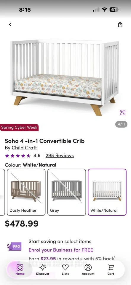 Child Craft Soho 4-in-1 White Crib - Brand New in Box - photo 4