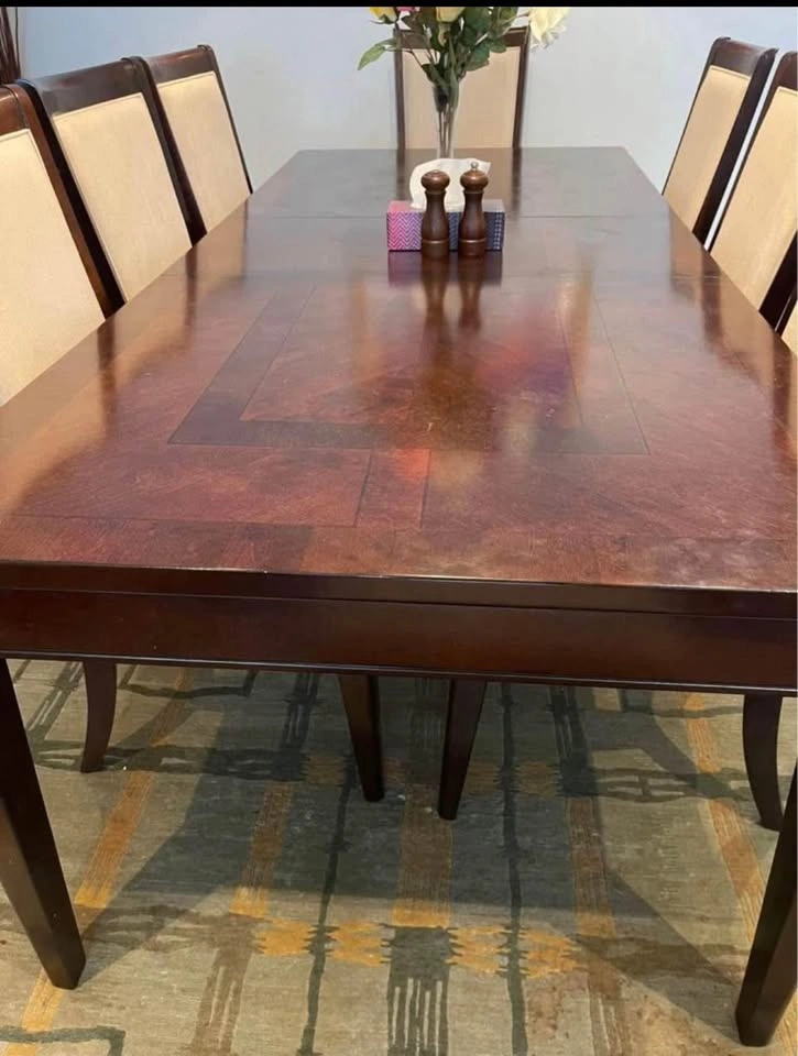 Wooden dining table with 8 chairs - photo 5