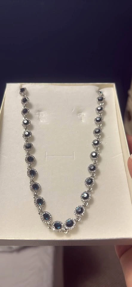 Blue stone necklace / chain - photo 2