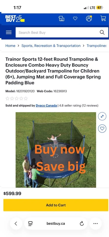 12 ft Trampoline with Enclosure - photo 3