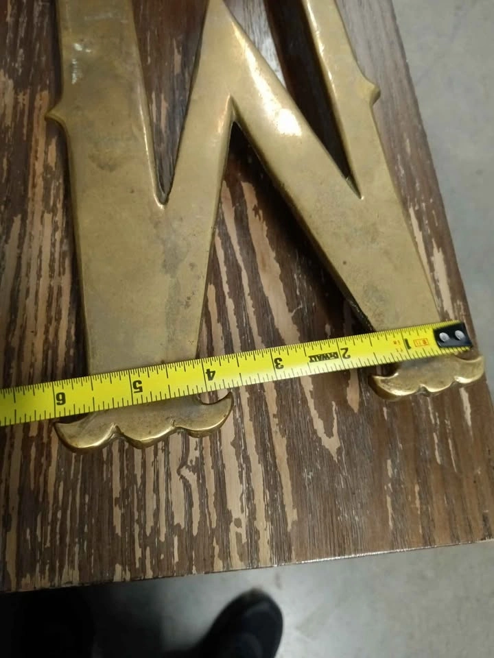 🌱Big Brass Letter M - 12.5in Tall - photo 3