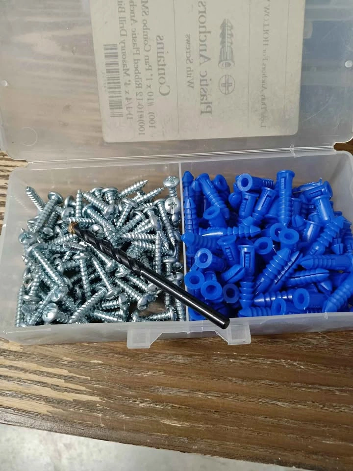 🌱10 Boxes Plastic Anchors Screws Drill Bit