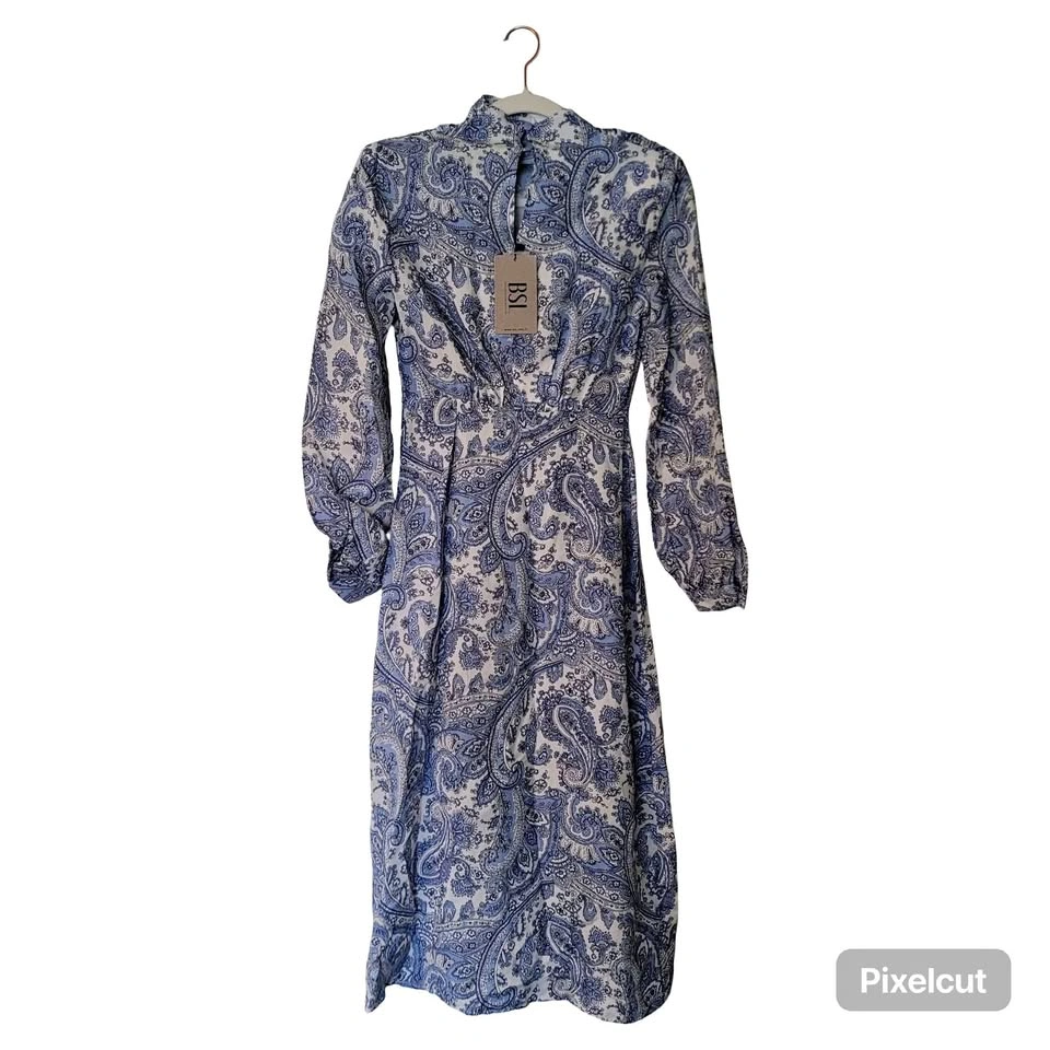 BSL Paisley Print Long Sleeve Midi Dress Size XS $100 OBO