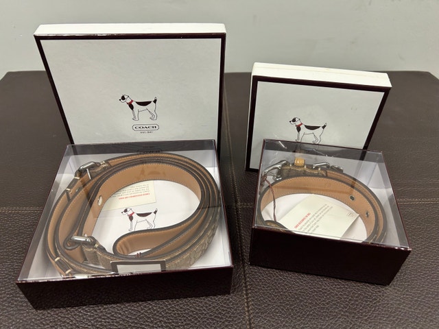 Coach NIB Dog Collar and Leash Set - Rare