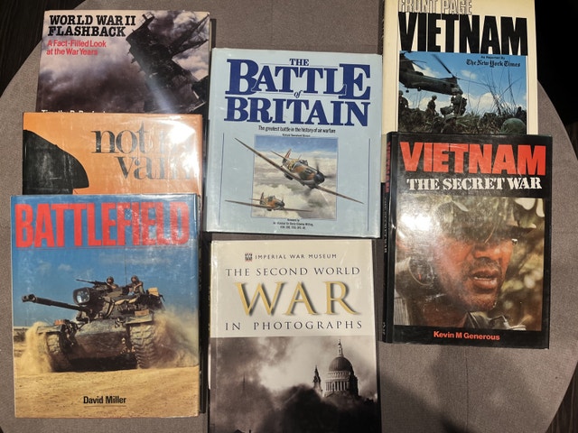 Lot of 7 Militaria Coffee Table Books, WW2, Vietnam