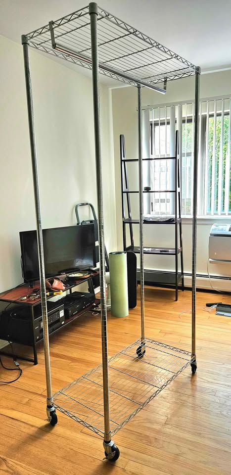 Rolling Metal Garment Rack, Closet, Hanging Clothes Rack - photo 2