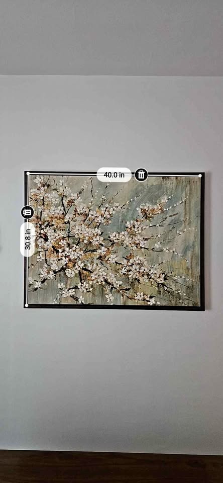 Blossom Melody Framed Canvas Print w/ brush Strokes