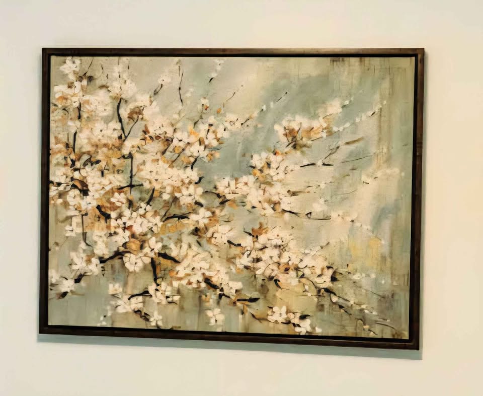 Blossom Melody Framed Canvas Print w/ brush Strokes - photo 2