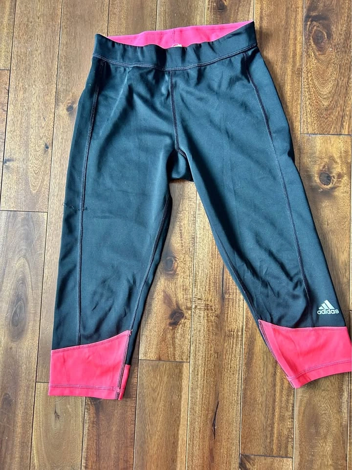 Adidas Climalite Black Pink Capri Leggings SMALL
