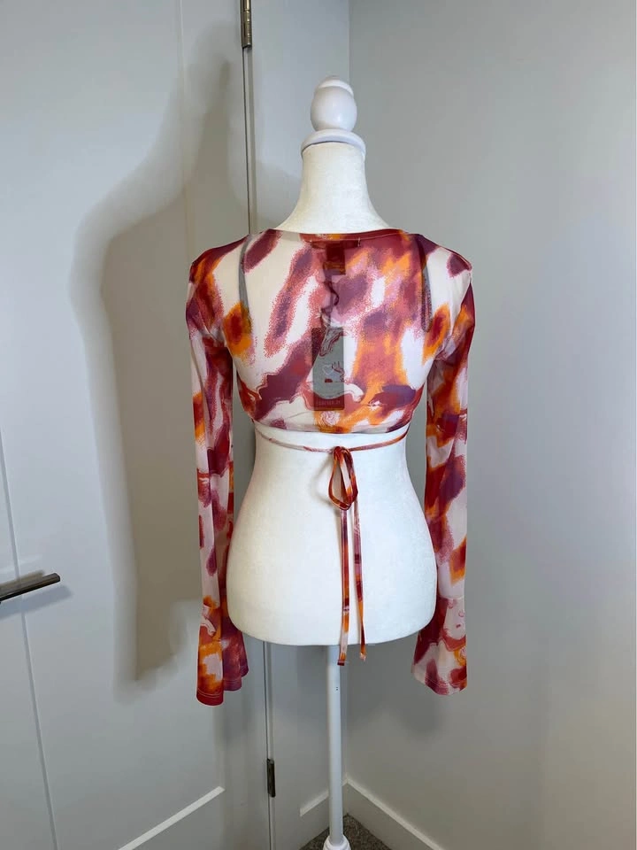 FOREVER 21 Sheer Flare Sleeve Crop Top - photo 5