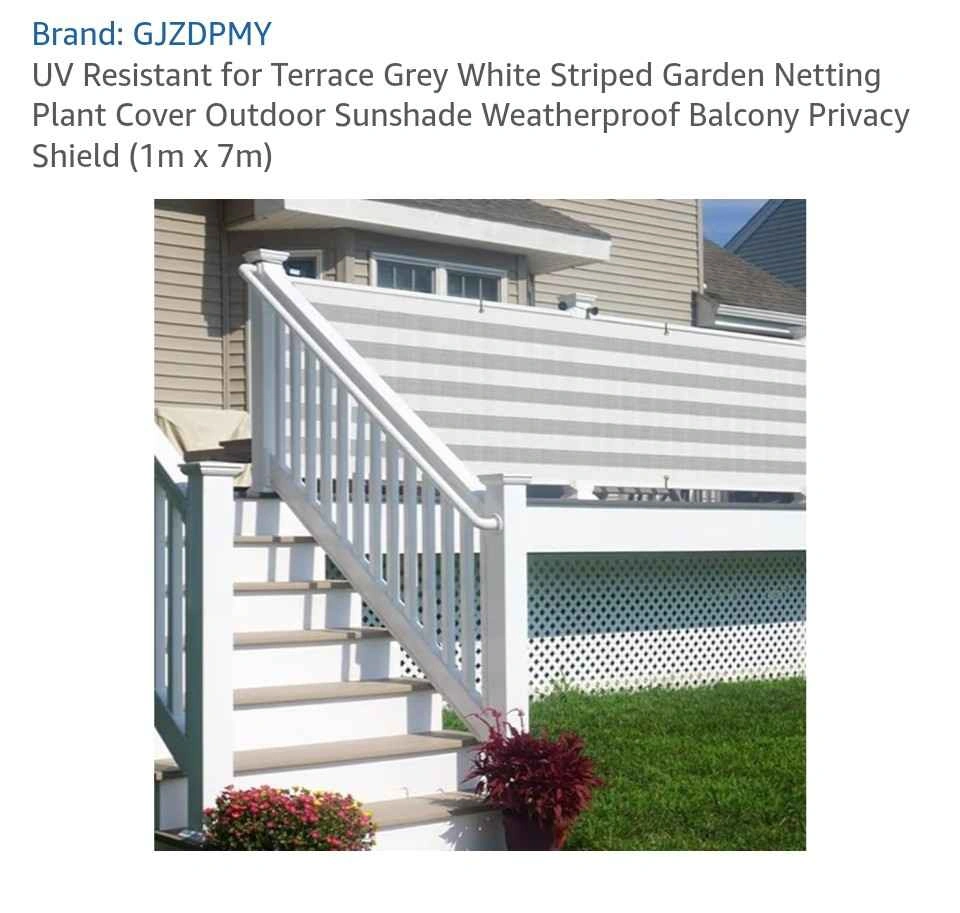 GJZDPMY UV Resistant Grey White Striped Garden Netting (1m x 7m) - photo 2