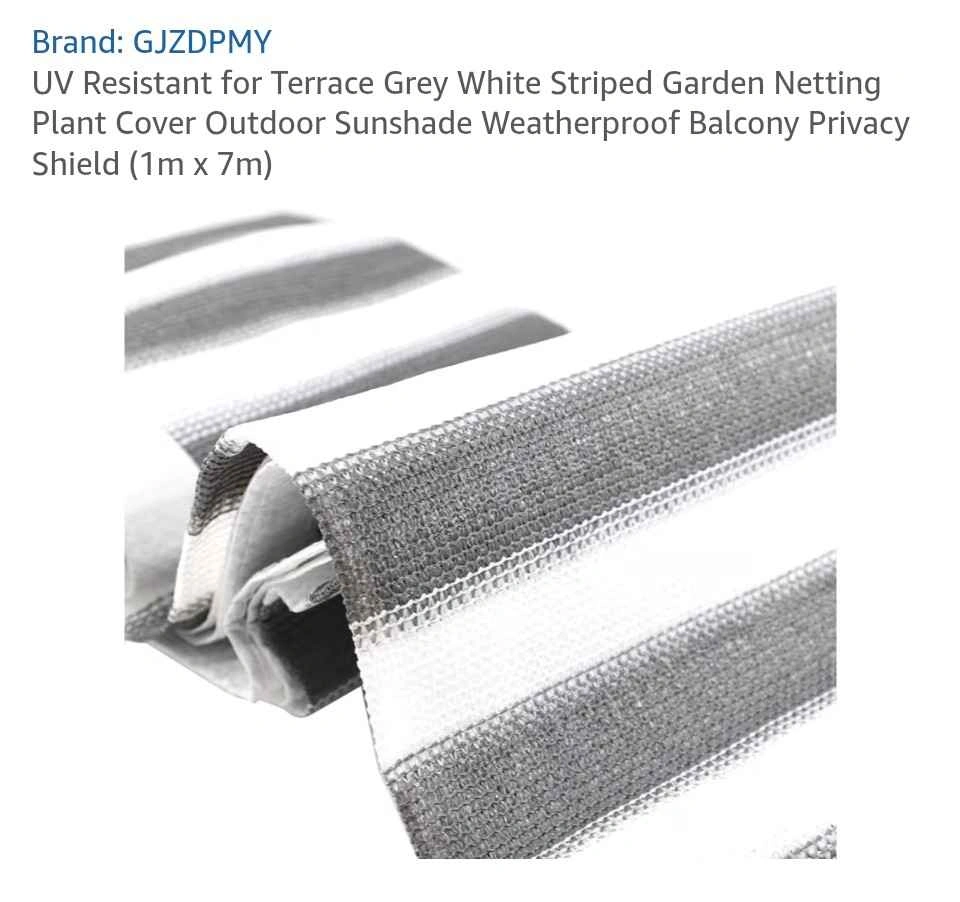 GJZDPMY UV Resistant Grey White Striped Garden Netting (1m x 7m) - photo 3