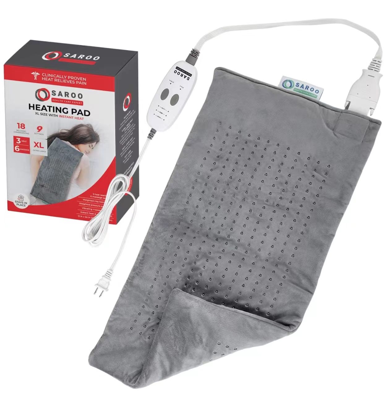 Massaging Weighted Heating Pad - Electric