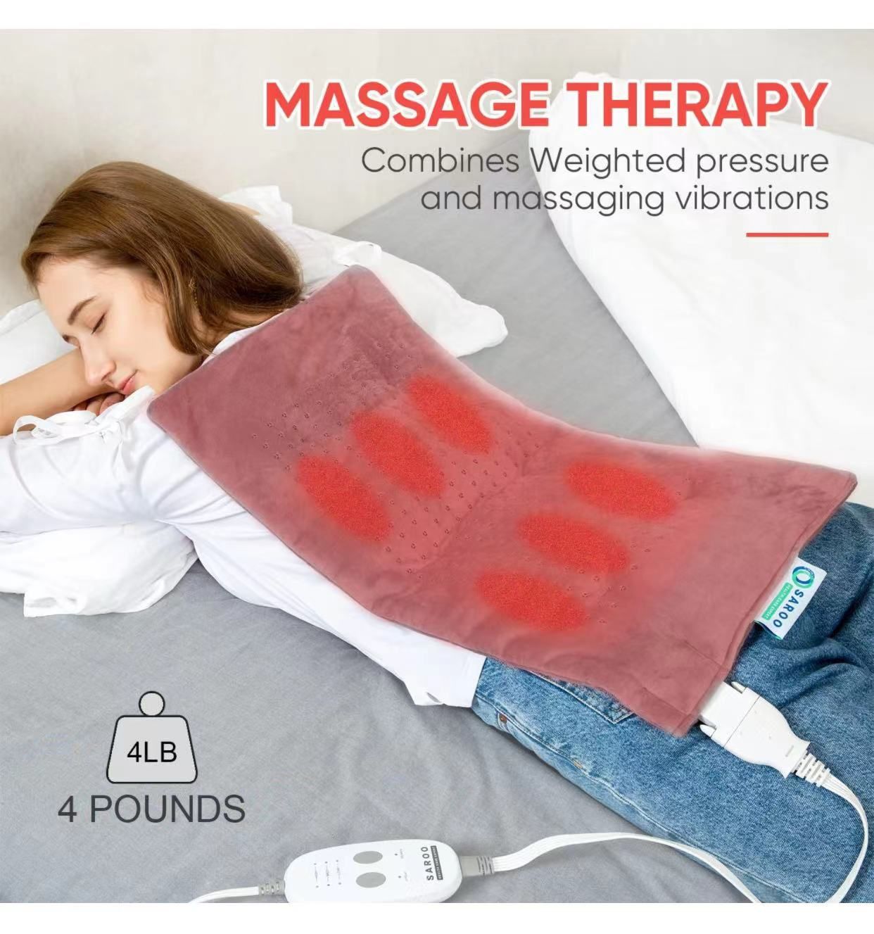 Massaging Weighted Heating Pad - Electric - photo 3