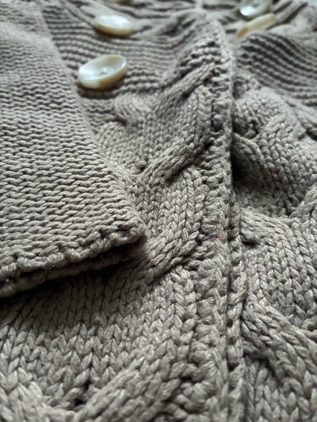 Old Navy 3T Cable Knit Hooded Cardigan Fuzzy Hood - photo 3