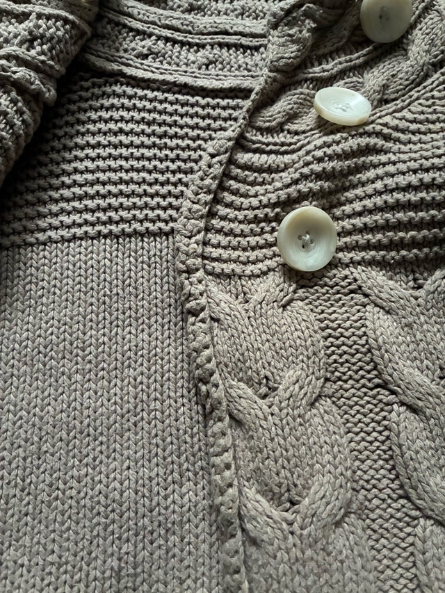 Old Navy 3T Cable Knit Hooded Cardigan Fuzzy Hood - photo 4