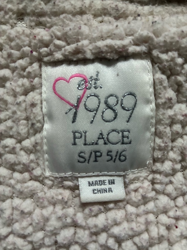 Children's Place Girls Cream Sherpa Lined Sequin Zip Up Hoo - photo 2