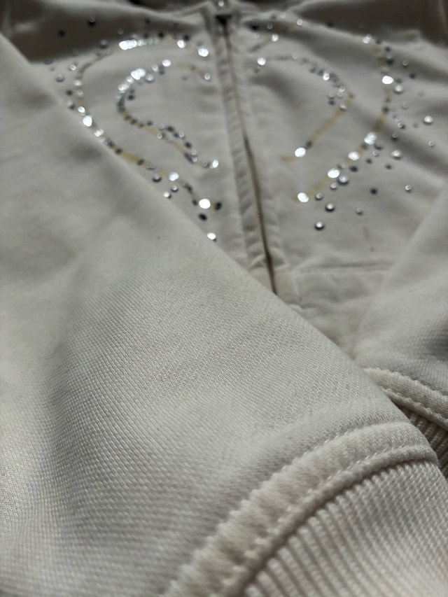 Children's Place Girls Cream Sherpa Lined Sequin Zip Up Hoo - photo 3