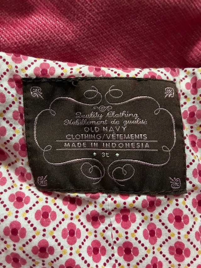 Old Navy Pink Corduroy Jacket 3T - photo 2