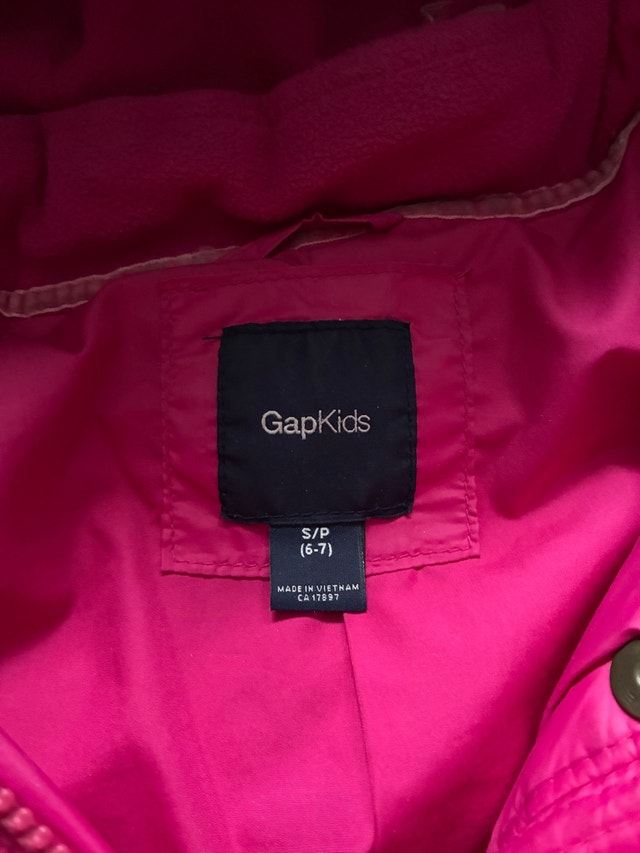 GapKids Pink Puffer Jacket S/P (6-7) Faux Fur Hood - photo 2