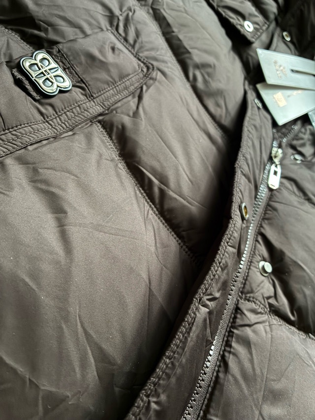 Dark Brown Puffer Jacket with Hood - photo 3