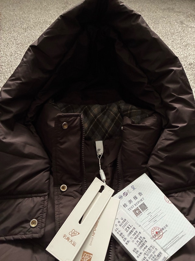Dark Brown Puffer Jacket with Hood - photo 4